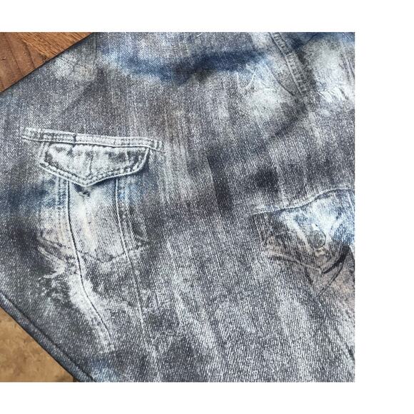 Zara XS Dress Spaghetti Strap Backless Denim-Print Long Satin Lightweight - Picture 8 of 9